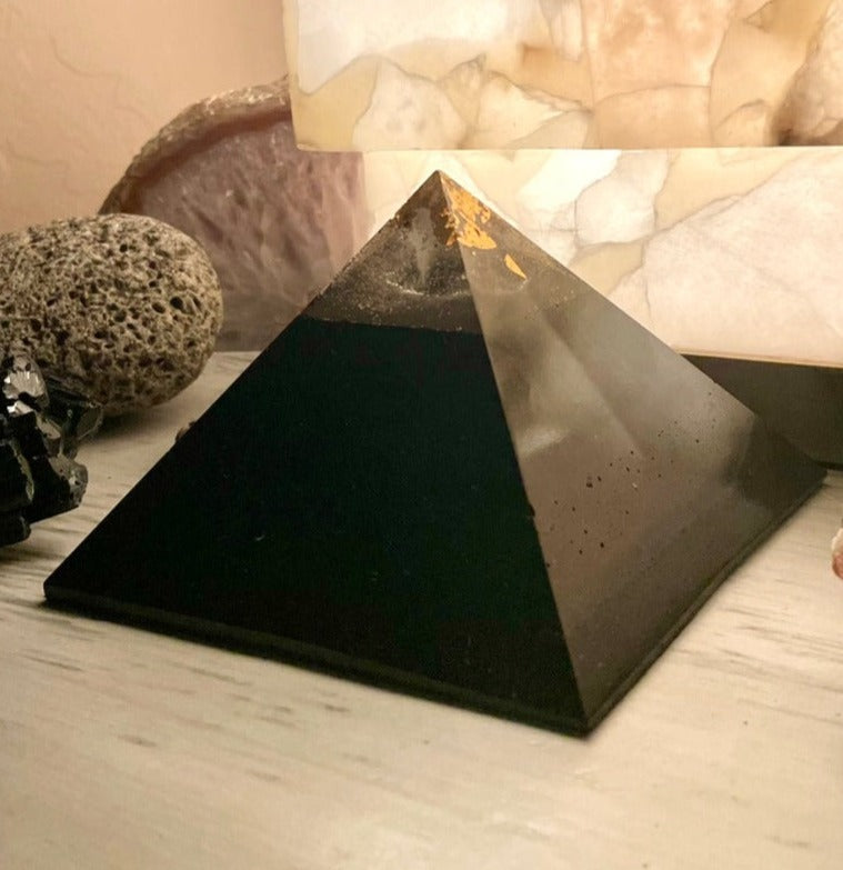 Orgonomy Black Sun Orgonite 8+ Sided Giza Pyramid
