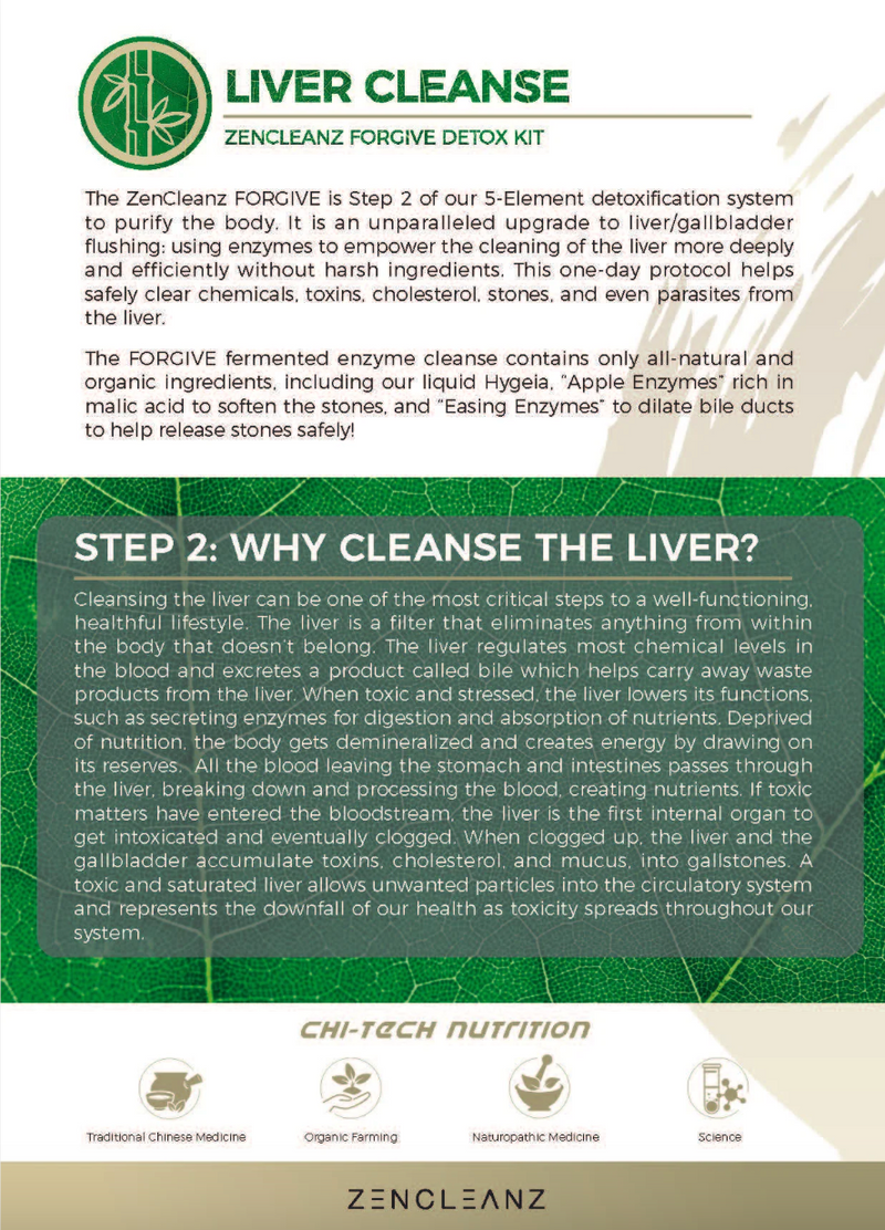 ZENCLEANZ FORGIVE - 1 Day Liver/Gallbladder Enzyme Cleanse