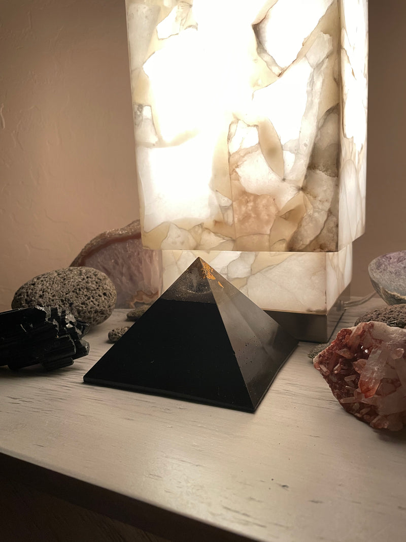 Orgonomy Black Sun Orgonite 8+ Sided Giza Pyramid