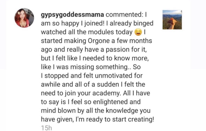 Orgone Academy student